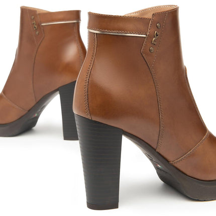 Nero Giardini Stivaletti Tronchetti Donna in Pelle Cuoio I513811D 400 CUOIO Nero Giardini 