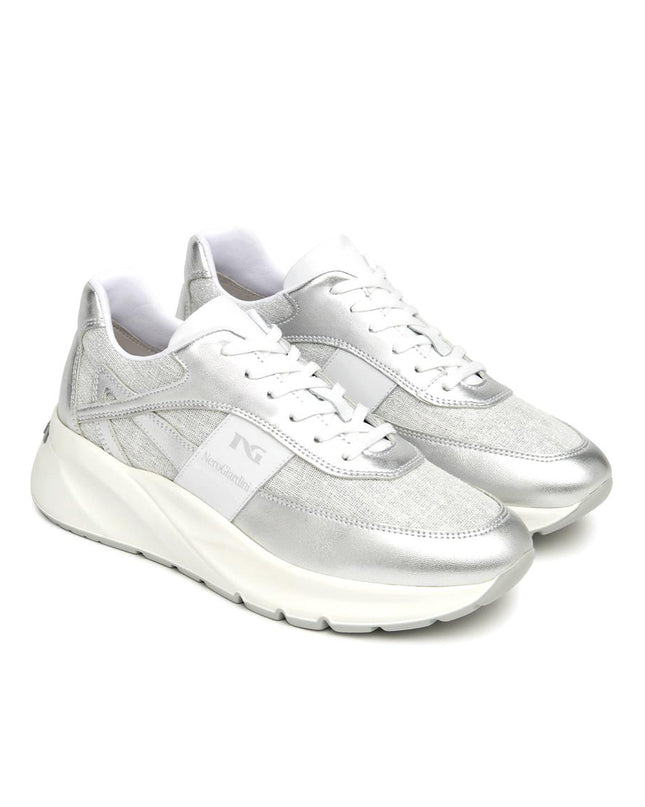 NeroGiardini Sneakers Donna in Pelle e Tessuto Argento E615183D ARGENTO 700 Nero Giardini 