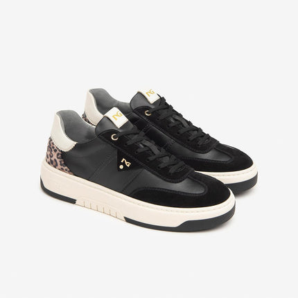 Nero Giardini Sneakers Donna in Pelle Nero Multicolor Animalier I411645D NERO 100 Nero Giardini 