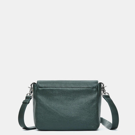 Borsa Mandarina Duck in Pelle Verde con Patta e Tracolla FZT69 MELLOW LEATHER PINE GREEN Mandarina Duck 