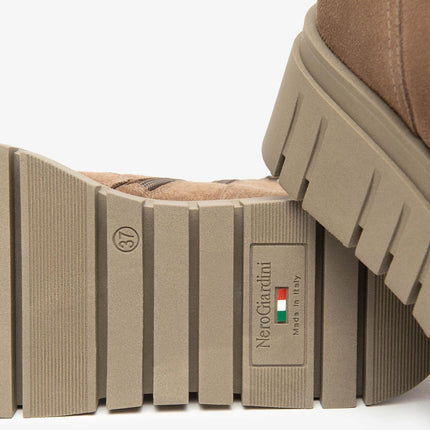 Nero Giardini Stivaletti Donna con Zeppa in Camoscio Talpa - MARIO SPATARELLA