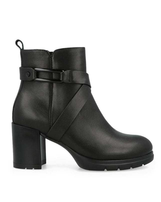 Impronte Stivaletti Donna con Tacco in Pelle Nero FENICE BUCKLE LTH BLACK Impronte 