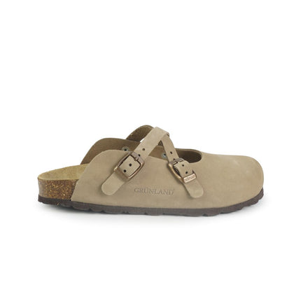 Grunland Sandali Sabot Sughero Pelle Nabuk Kaki CB1684 SARA KAKI Grunland 