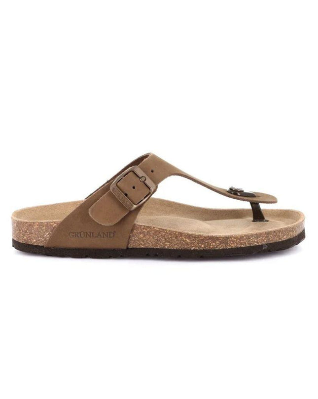 Grunland Sandali Infradito Plantare Morbido Sughero Bio Donna in Nabuk Marrone CC6001 SARA MARRONE Grunland 