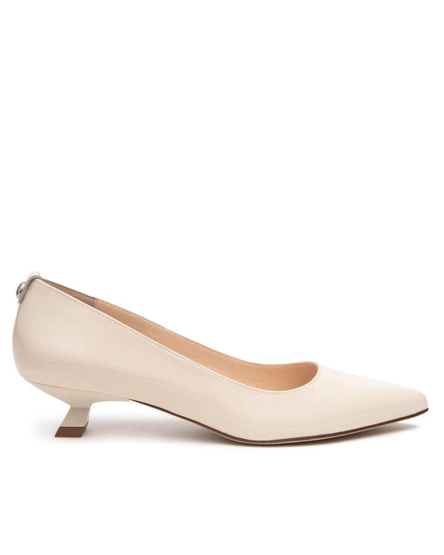 Nero Giardini Decollete a Punta in Vervice Latte Tacco Rocchetto - MARIO SPATARELLA