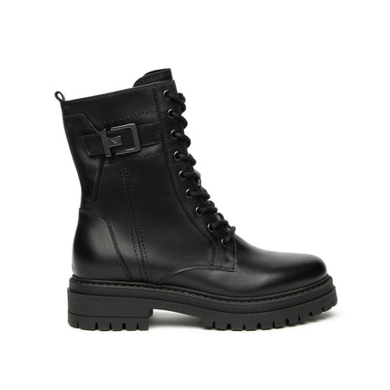 Nero Giardini Anfibi Donna in Pelle Nero - MARIO SPATARELLA