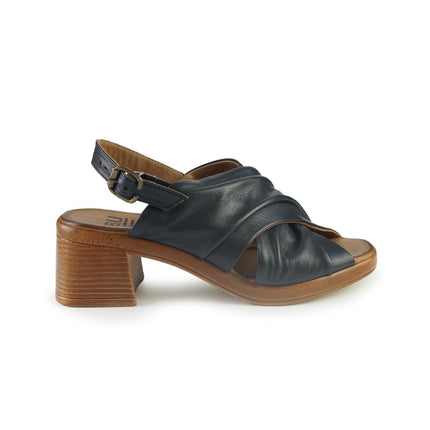 Bueno Sandali Donna con Tacco in Pelle Blu E3800 NAVY Bueno 