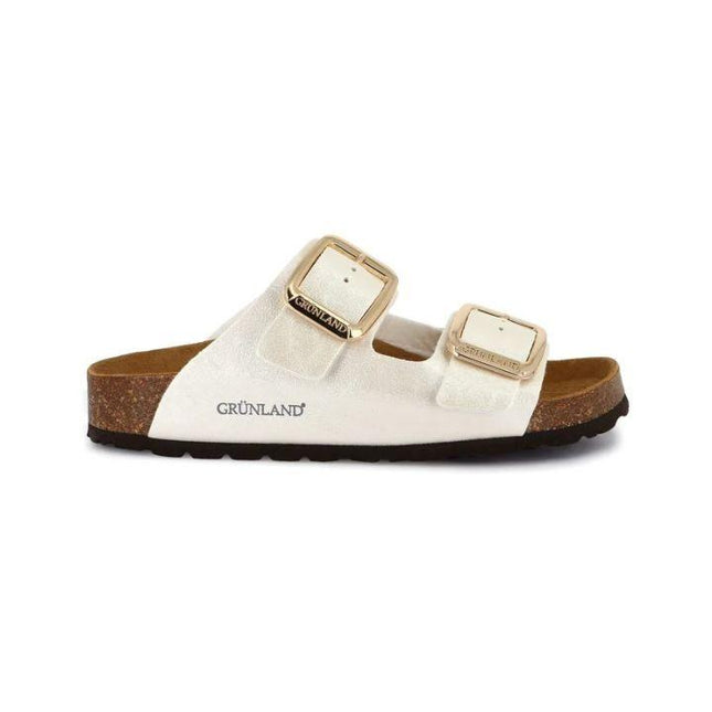 Grunland Sandali Donna Plantare Sughero Doppia Fibbia in Tessuto Bianco CB1802 ENNY GHIACCHIO Grunland 
