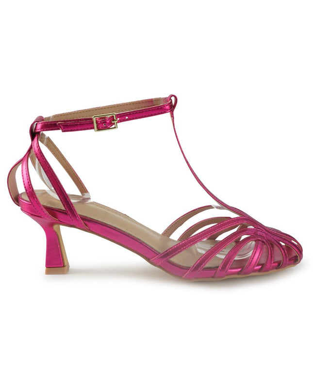 Francesco Milano Sandali Donna Fuxia con Tacco Rocchetto G20-01N LAMINATO Francesco Milano 