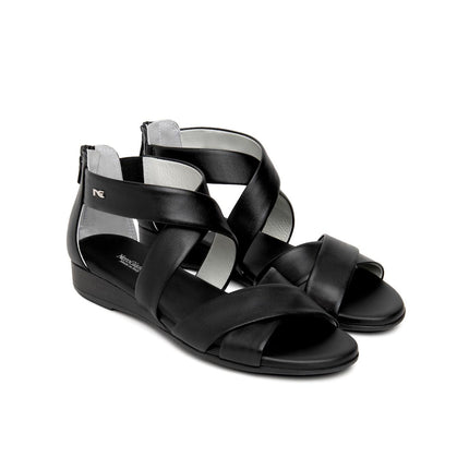 NeroGiardini Sandalo Basso Donna in Pelle Nera - MARIO SPATARELLA