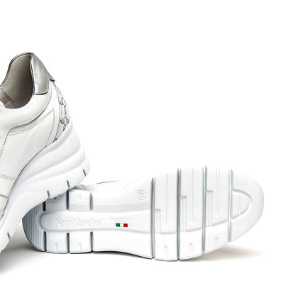 NeroGiardini Sneakers con Zeppa in Pelle Bianca E615221D BIANCO 707 Nero Giardini 