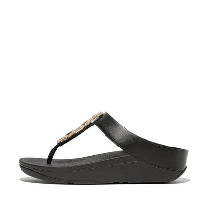 FitFlop Sandali Donna Infradito Nero con Strass HX2-001 FINO CRYSTAL BLACK FitFlop 
