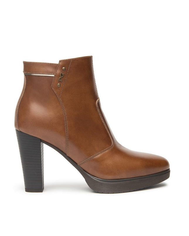 Nero Giardini Stivaletti Tronchetti Donna in Pelle Cuoio I513811D 400 CUOIO Nero Giardini 