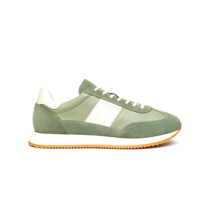 NeroGiardini Sneakers Bassa Uomo in Pelle e Camoscio Verde E601110U SAVANA 518 Nero Giardini 