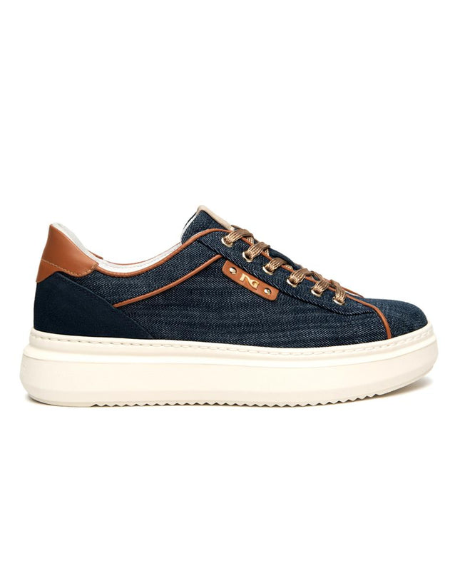 NeroGiardini Sneakers Donna in Pelle e Tessuto Blu E615280D INCANTO 214 Nero Giardini 