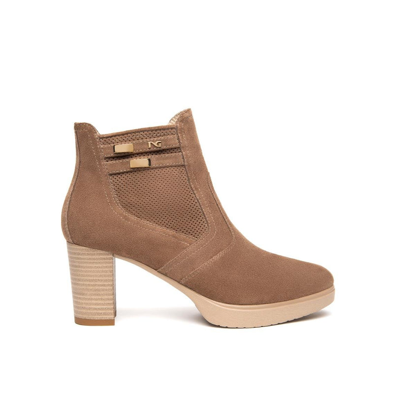 NeroGiardini Stivaletti Donna con Tacco e Plateau in Camoscio Mou - MARIO SPATARELLA