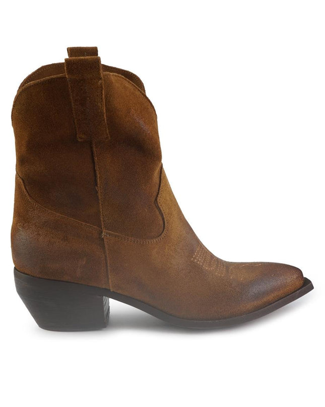 Stivaletto Texano in Camoscio Cuoio - MARIO SPATARELLA