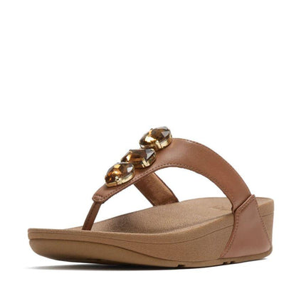 FitFlop Sandali Donna Infradito Cuoio con Strass A5E-C15 LULU JEWELS FitFlop 