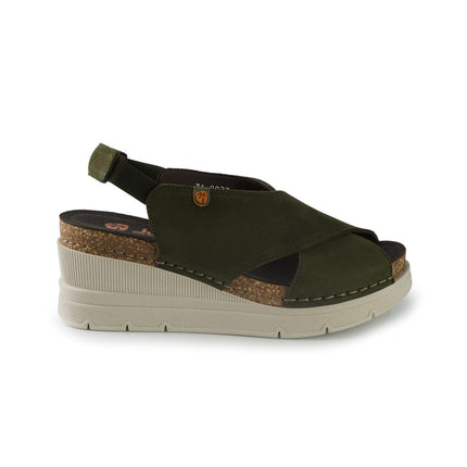 Jungla Sandali Donna con Zeppa in Pelle Verde 8027 PRADO Jungla 