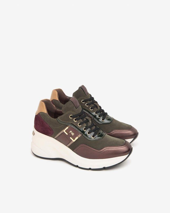 Sneakers Donna Zeppa Multicolor Bordo I411494D BORDO 613 Nero Giardini 