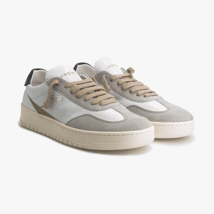 Sneakers Vintage Uomo in Pelle Bianca C7P1 ALPHA BOLD WHITE Cromier 