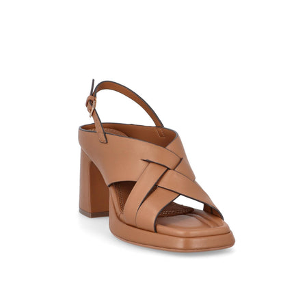 Bruno Premi Sandalo Donna con Plateau in Pelle Cuoio - MARIO SPATARELLA