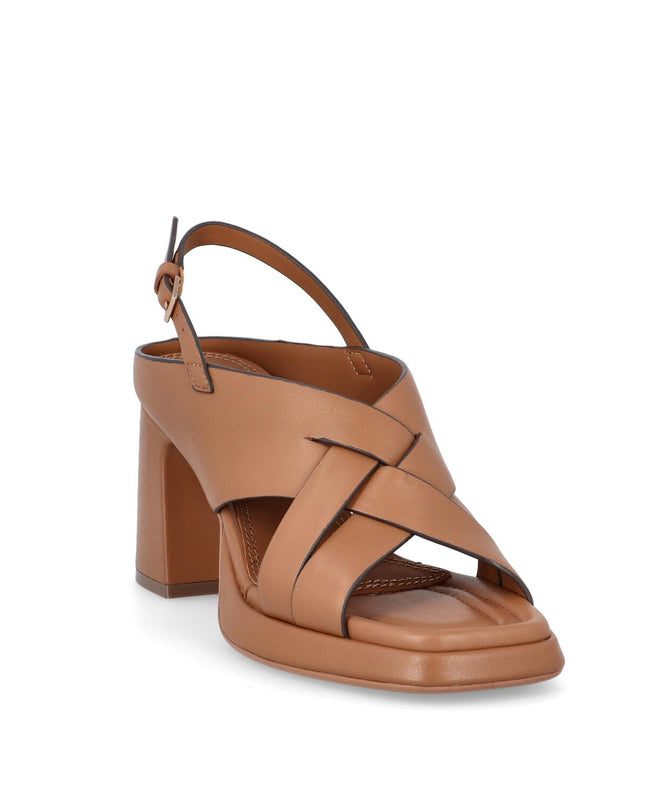 Bruno Premi Sandalo Donna con Plateau in Pelle Cuoio - MARIO SPATARELLA