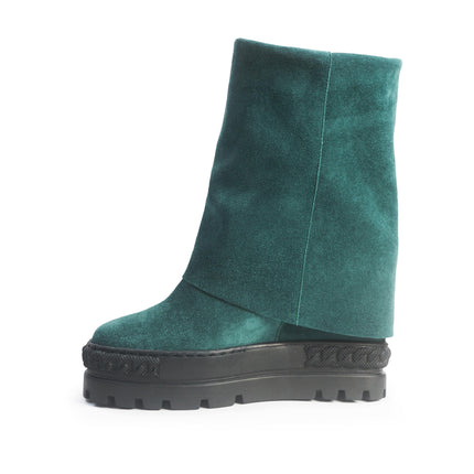 Stivali Zeppa Camoscio Verde 622 NINA GREEN SUEDE Tsakiris Mallas 