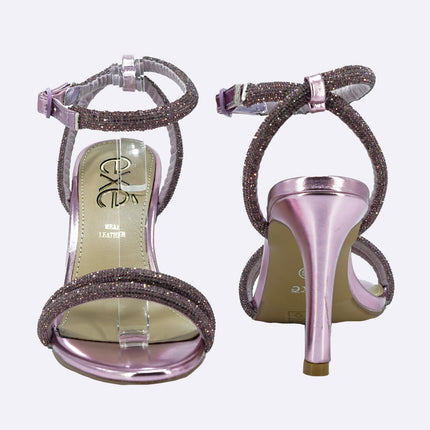 Sandalo Elegante Cerimonia Tacco Alto Strass Viola 461 REBECCA VIOLA Exe 