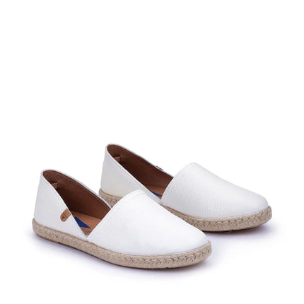 Verbenas Espadrillas Bassa da Donna in Pelle Bianca - MARIO SPATARELLA