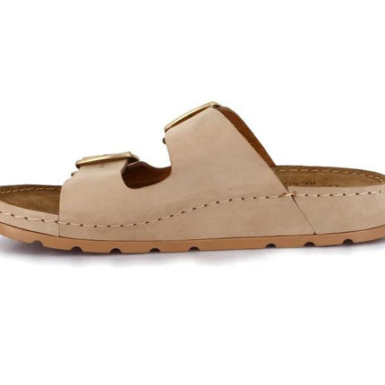 Grunland Sandali Doppia Fibbia Plantare Morbido Donna in Nabuk Beige CI1915 PADO BEIGE Grunland 