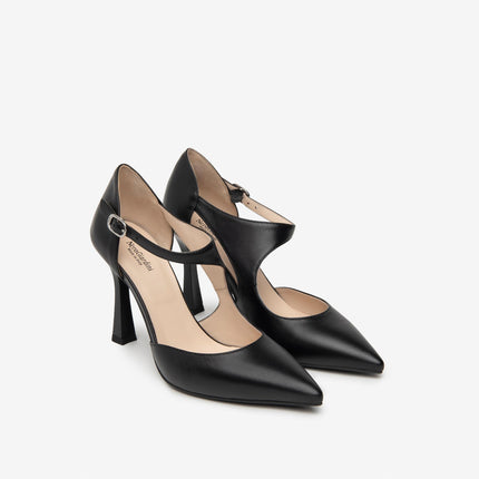 Nero Giardini Decollete con Cinturino alla Caviglia in Pelle Nero E409340DE NERO 100 Nero Giardini 