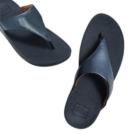 FitFlop Sandali Donna Infradito in Pelle Laminata Blu I88-D57 LULU METALLIC BLUE FitFlop 