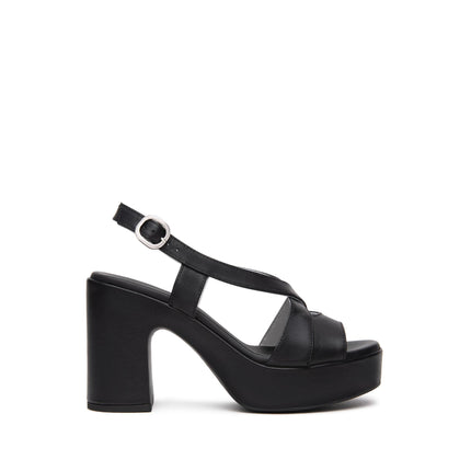 Nero Giardini Sandali Donna con Tacco e Plateau in Pelle Nero E513640D NERO 100 Nero Giardini 