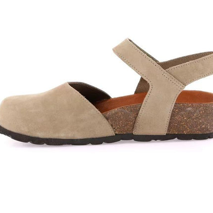 Grunland Sandali Chiusi con Plantare Sughero Bio Donna in Nabuk Kaki SB2412 LEFT KAKI Grunland 
