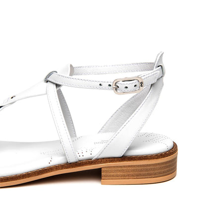 Nero Giardini Sandalo Donna Basso in Pelle Bianca E615895D BIANCO 707 Nero Giardini 
