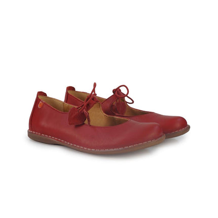 Jungla Ballerina Donna con Lacci in Pelle Rossa - MARIO SPATARELLA