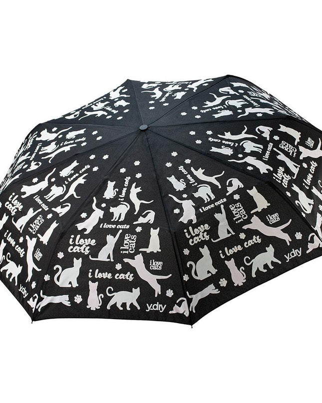 Ombrello Cambia Colore Apri Chiudi Y2266 I LOVE CATS Y-Dry 