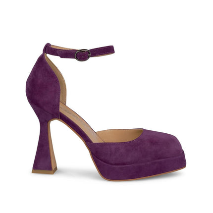 Decolletè Tacco Alto Plateau Camoscio Viola I23290 VIOLET Alma en Pena 