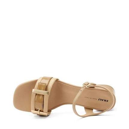 Frau Sandali Donna Tacco Medio in Pelle Biscotto 93H3 COOKIE Frau 