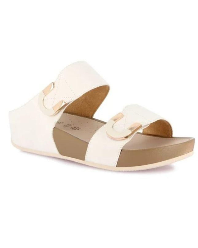 Grunland Sandalo Donna Ciabatta Confort con Velcro in Tessuto Bianco CI3114 DIRA WHITE Grunland 