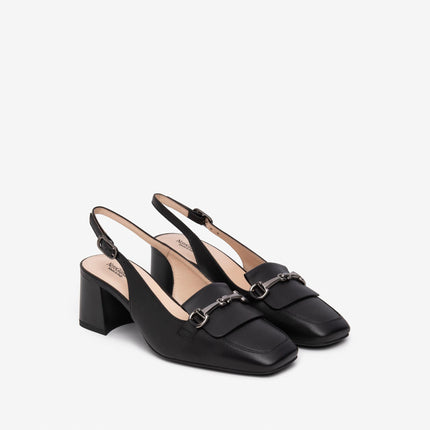 Nero Giardini Chanel con Tacco in Pelle Nera E512320D NERO 100 Nero Giardini 