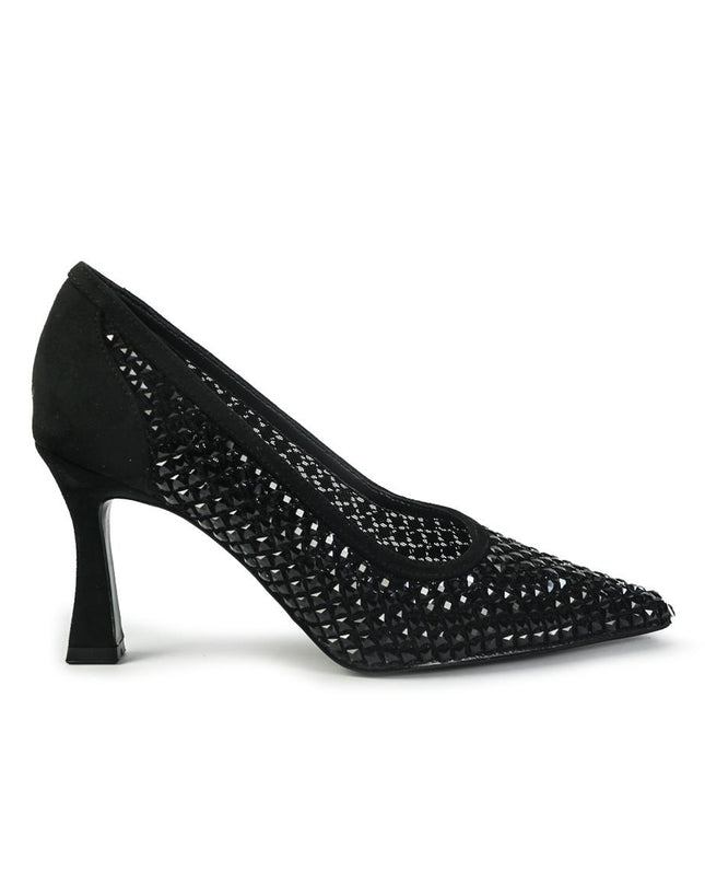 Exe Decollete Strass Gioiello Tacco Alto Nero LAMINA 255 BLACK Exe 