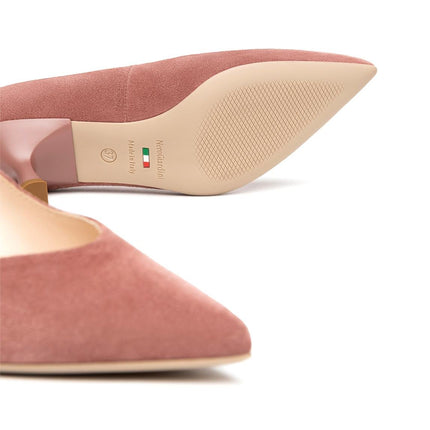 NeroGiardini Decollete basso Tacco a Rocchetto in Camoscio Rosa - MARIO SPATARELLA