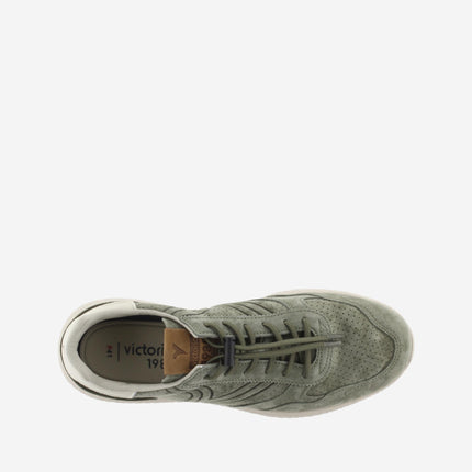 Victoria Sneakers Uomo in Camoscio Verde Kaki - MARIO SPATARELLA
