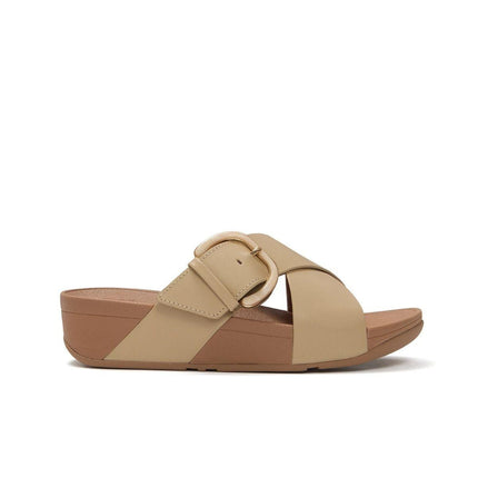 FitFlop Sandali Donna con Fibbia in Pelle Cappuccino Beige JE8-923 LULUCROSS SLIDE CAPPUCCINO FitFlop 