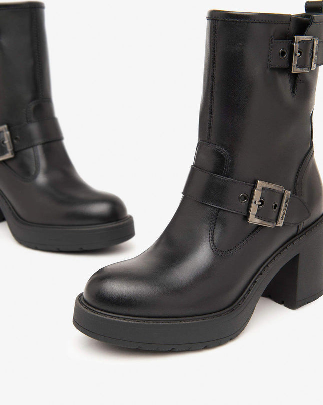 Nero Giardini Stivaletti Donna Tacco Pelle Nero - MARIO SPATARELLA