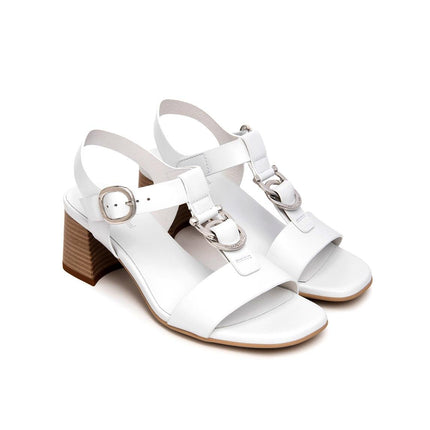Nero Giardini Sandali Donna con Tacco in Pelle Bianca - MARIO SPATARELLA