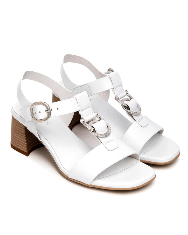 Nero Giardini Sandali Donna con Tacco in Pelle Bianca E615870D BIANCO 707 Nero Giardini 