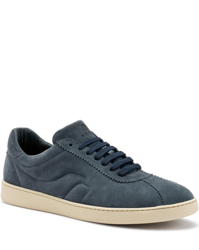 Frau Sneakers Uomo Bassa in Camoscio Blu - MARIO SPATARELLA